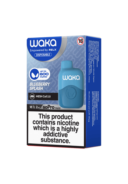 RELX UK Disposable Vape WAKA soPro PA600 Blueberry Splash
