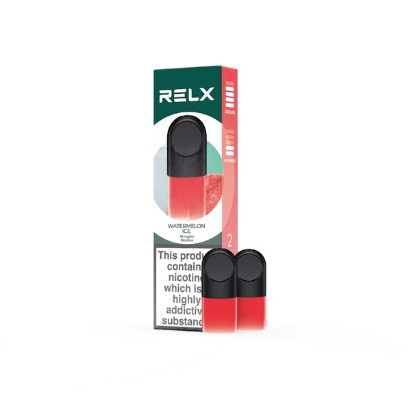RELX UK Pod £8.99 Watermelon Ice 18mg/ml nicotine package The best e-cigarette brands 悦刻英国 雾化弹 2颗装 8.99英镑 西瓜 18mg/ml 尼古丁 包装 最佳电子烟品牌 🍉