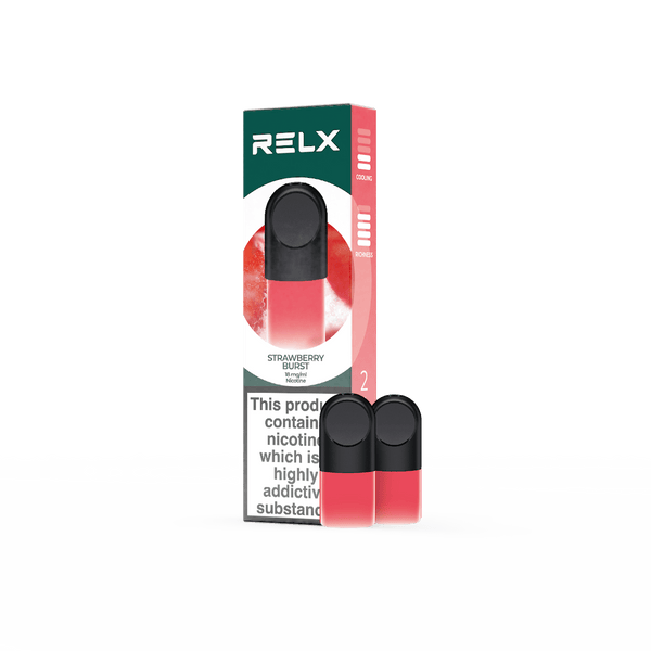 RELX UK Pod Pro £8.99 Strawberry Burst 18mg/ml nicotine package The best e-cigarette brands 悦刻英国 雾化弹 2颗装 8.99英镑 草莓 18mg/ml 尼古丁 包装 最佳电子烟品牌 🍓