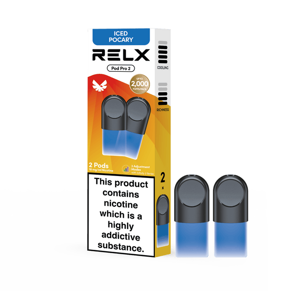RELX UK Pod Pro £8.99 Iced Pocary 18mg/ml nicotine package The best e-cigarette brands 悦刻英国 雾化弹 2颗装 8.99英镑 宝矿力 18mg/ml 尼古丁 包装 最佳电子烟品牌 🥤💧