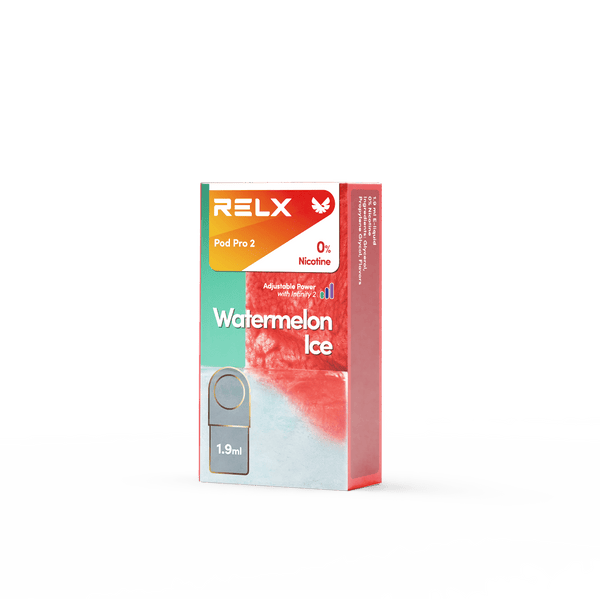 RELX UK Pod Pro £3.99 Watermelon Ice 0mg/ml nicotine package The best e-cigarette brands 悦刻英国 雾化弹 2颗装 3.99英镑 西瓜 0mg/ml 尼古丁 包装 最佳电子烟品牌 🍉