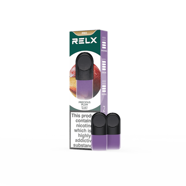 RELX UK Pod Pro £8.99 Precious Plum 18mg/ml nicotine package The best e-cigarette brands 悦刻英国 雾化弹 2颗装 8.99英镑 一颗西梅 18mg/ml 尼古丁 包装 最佳电子烟品牌 🟣
