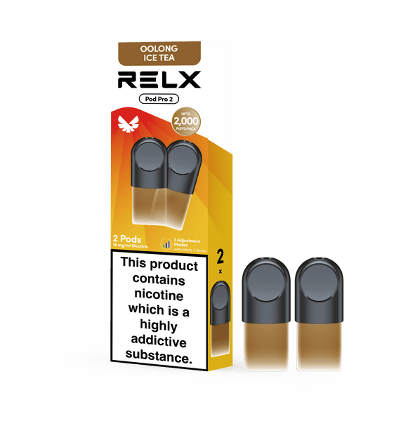 RELX UK Pod Pro £8.99 Oolong Ice Tea 18mg/ml nicotine package The best e-cigarette brands 悦刻英国 雾化弹 2颗装 8.99英镑 极凉铁观音 18mg/ml 尼古丁 包装 最佳电子烟品牌 🫖