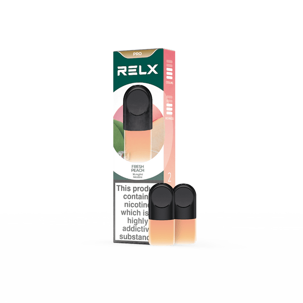 RELX UK Pod Pro £8.99 Fresh Peach 18mg/ml nicotine package The best e-cigarette brands 悦刻英国 雾化弹 2颗装 8.99英镑 蜜桃 18mg/ml 尼古丁 包装 最佳电子烟品牌 🍑