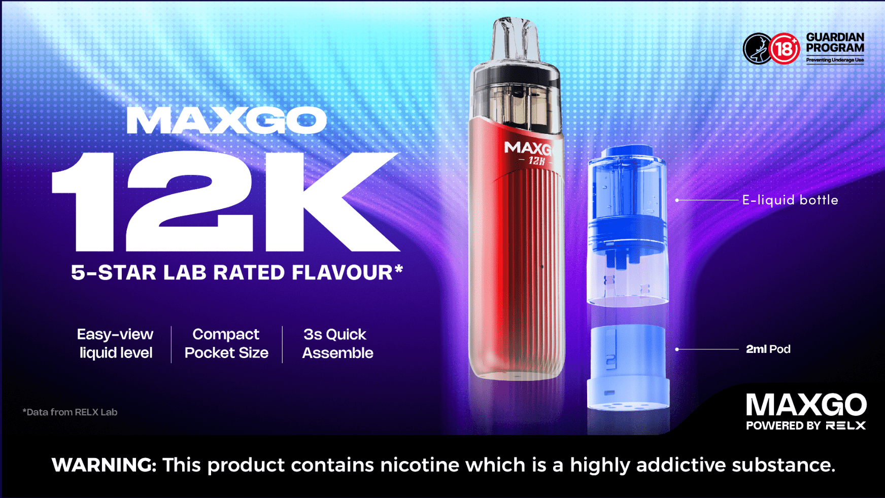 RELX MAXGO 12K Quick Start Guide