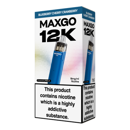 RELX-MaxGo 12K-Kit(1+1+1)-M06BR-Blue-001-Blueberry Cherry Cranberry-18mg/ml-TPD / Up to 12k puffs / Nearby
