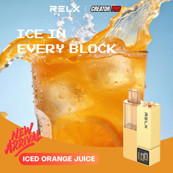 Buy RELX UK Creator Pro Pod Iced_Orange_Juice Flavor,Order Now
