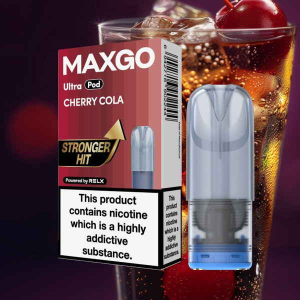 UK MAXGO Ultra Pod Cherry Cola 18mg/ml nicotine single pod Powered by RELX 悦刻 MAXGO Ultra 烟弹 樱桃可乐口味 18mg/ml 尼古丁🍒🥤
