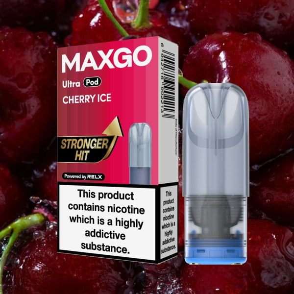 UK MAXGO Ultra Pod Cherry Ice 18mg/ml nicotine single pod Powered by RELX 悦刻 MAXGO Ultra 烟弹 樱桃冰口味 18mg/ml 尼古丁🍒
