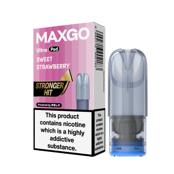 MAXGO Ultra Pod Sweet Strawberry 18mg/ml nicotine single pod Powered by RELX 悦刻 MAXGO Ultra 烟弹 甜草莓口味 18mg/ml 尼古丁
