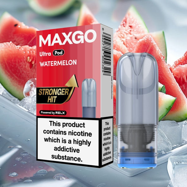 UK MAXGO Ultra Pod Watermelon 18mg/ml nicotine single pod Powered by RELX 悦刻 MAXGO Ultra 烟弹 西瓜口味 18mg/ml 尼古丁🍉
