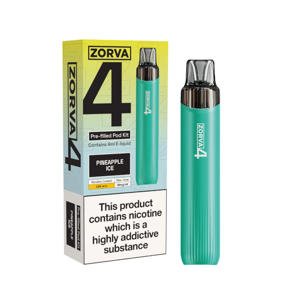 RELX UK ZORVA 4 Prefilled Pod Kit Pineapple Ice 1200 Puffs Chilled Tropical Pineapple Pod System 悦刻英国 ZORVA 4 预充油电子烟套件 冰镇菠萝味 1,200口 热带水果风味 🍍
