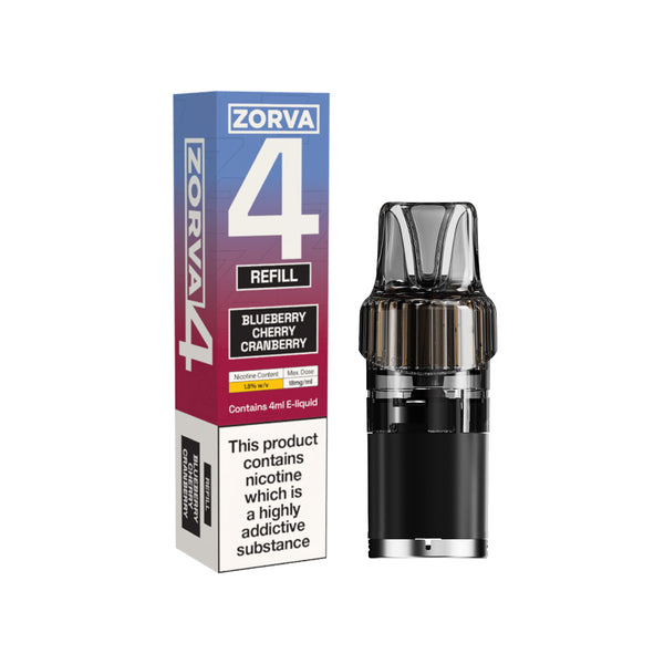 RELX UK ZORVA 4 Replacement Prefilled Pods Blueberry Cherry Cranberry 2ml+2ml Container 18mg 悦刻英国 ZORVA 4 专用替换补充弹 蓝莓樱桃蔓越莓味 2+2ml大容量 18mg尼古丁盐 🫐
