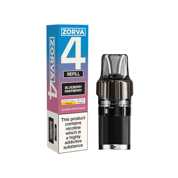 RELX UK ZORVA 4 Replacement Prefilled Pods Blueberry Raspberry 2ml+2ml E-liquid Pod 18mg 悦刻英国 ZORVA 4 专用替换补充弹 蓝莓树莓味 2+2ml容量 18mg尼古丁盐 🫐
