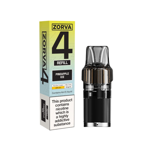 RELX UK ZORVA 4 Replacement Prefilled Pods Pineapple Ice 2ml+2ml Chilled Tropical Refill Pods 悦刻英国 ZORVA 4 专用替换补充弹 冰镇菠萝味 2+2ml预充油雾化弹 🍍
