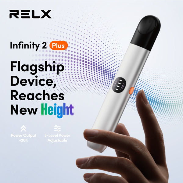 RELX UK RELX Infinity 2 Plus Device 440mAh Type-C Adjustable 3 modes and more powerful Power Output 6.5W, 8W, 10W   package & product 22.99 premium vape device

