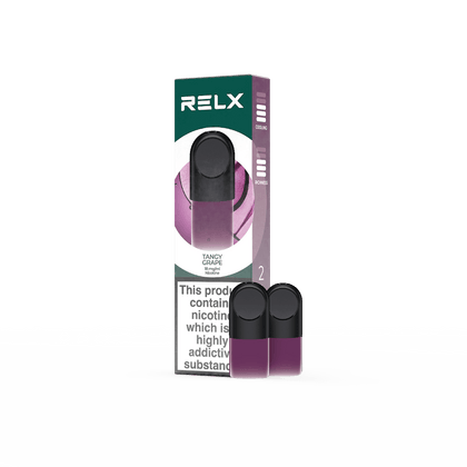 RELX UK Pod £8.99 Tangy Grape 18mg/ml nicotine package The best e-cigarette brands 悦刻英国 雾化弹 2颗装 8.99英镑 葡萄 18mg/ml 尼古丁 包装 最佳电子烟品牌 🍇