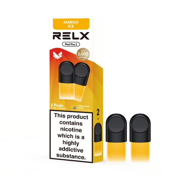  RELX UK E-cigrette Vape RELX Pod Pro Fruit Mango Ice 18mg/ml Flavor Complexity & Layered Experience Up to 2000 puff counts 🥭
