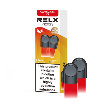 RELX UK Pod Pro £8.99 Watermelon Ice 18mg/ml nicotine package The best e-cigarette brands 悦刻英国 雾化弹 2颗装 8.99英镑 西瓜 18mg/ml 尼古丁 包装 最佳电子烟品牌 🍉