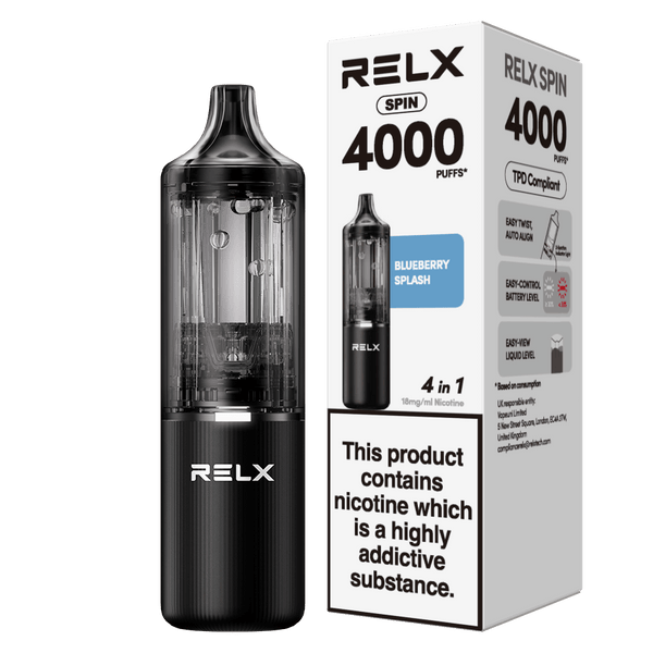 RELX UK RELX-SPIN-KIT(1+4) Black Blueberry Product + package
